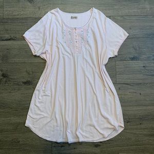 Vintage Pink Oversized T-Shirt Nightgown By Jenny Buchanan Intimates